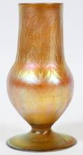 L C TIFFANY GOLD FAVRILE GLASS VASE 1919