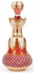 BOHEMIAN ENAMEL OVERLAY  GILT GLASS PERFUME