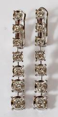 1CT DIAMOND  14KT WHITE GOLD DANGLE EARRINGS