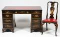 QUEEN ANN STYLE HAND PAINTED ORIENTAL DESK  CHAIR