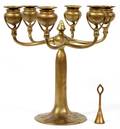 TIFFANY DORE BRONZE SIXLIGHT CANDELABRUM