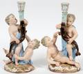 MEISSEN PORCELAIN FIGURAL CANDLESTICKS LATE 19TH C