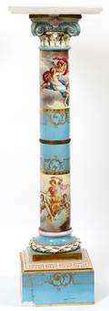 CARL THIEME DRESDEN PORCELAIN  ONYX PEDESTAL