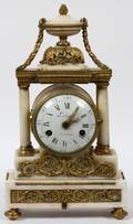 LECHOPIE FRENCH MARBLE MANTEL CLOCK 19TH C