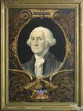 Oval lithograph portrait of George Washington 19th c