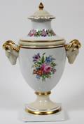 FURSTENBERG PORCELAIN COVERED URN H 15 W 10