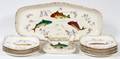GERMAN PORCELAIN FISH SET C 1900 15 PIECES
