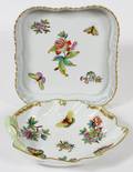 HEREND QUEEN VICTORIA PORCELAIN SQUARE TRAY