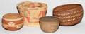 NATIVE AMERICAN HAND WOVEN BASKETS 4 PCS