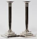SILVERPLATE CANDLESTICKS PAIR H 9 12