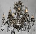CRYSTAL  METAL TWELVELIGHT CHANDELIER H 36