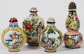 CHINESE ENAMEL ON COPPER SNUFF BOTTLES FOUR