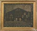 New York silk on linen needlework sampler