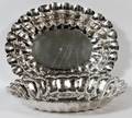CASSETTI HAMMERED SILVERPLATE OVAL BOWLS TWO