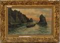 GIARDIELLO OIL ON CANVAS FISHING BOAT CAPRI