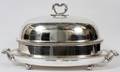 ENGLISH SHEFFIELD PLATE PLATTER WITH DOME COVER