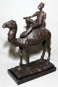 AFTER P JOUVE BRONZE SCULPTURE CAMEL CORPSMAN