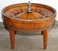 WALNUT  PAINTED ROULETTE WHEEL TABLE H20 12