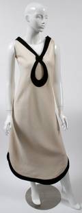 PIERRE CARDIN CREAM  BLACK EVENING DRESS