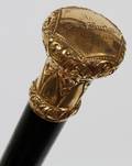 CM BURTON GOLD PLATED EBONY WALKING STICK