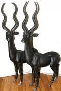 BRONZE GAZELLES PAIR H 67 L 42