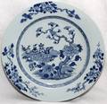 CHINESE BLUE  WHITE PORCELAIN CHARGER 19TH C