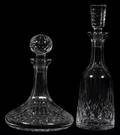 WATERFORD CRYSTAL DECANTERS TWO H 10  13