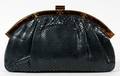 JUDITH LEIBER NAVY LIZARDSKIN EVENING BAG