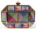 JUDITH LEIBER MULTICOLOR OCTAGONAL MINAUDIERE