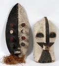 AFRICAN SONGYE CARVED POLYCHROME WOOD MASKS 2