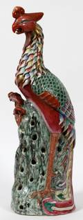 CHINESE PORCELAIN PHOENIX BIRD FIGURE H 23