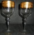 FIRED GOLD  CRYSTAL WATER GOBLETS 10 7 34H