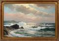 ARTHUR E BRACY OIL ON CANVAS SEASCAPE