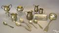 Silver and silver plate to include 2 serving spoons by Willard  Hawley