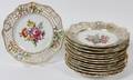 DRESDEN PORCELAIN PLATES SET OF 13 DIA 9