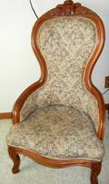 VICTORIAN ANTIQUE BALLOONBACK UPHOLSTERED CHAIR