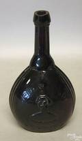 Jenny Lind blown glass bottle by Fislerville Glass Works