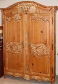 CARVED PINE ARMOIRE H 82 W 56 D 26