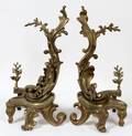 FRENCH BRONZE CHENETS CIRCA 1900 PAIR H 18