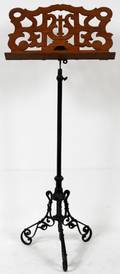 CARVED WOOD AND IRON MUSIC STAND H 45 12