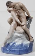 ROYAL COPENHAGEN PORCELAIN FIGURAL WAVE  ROCK