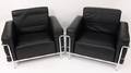 Pair Le Corbusier LC3 Grand Lounge Chairs Cassina