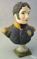 Chalkware bust of Admiral Perry 19th c
