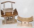 AFRICAN CARVED WOOD BENCHES 3 PCS