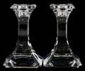 ORREFORS CRYSTAL CANDLESTICKS PAIR H 5