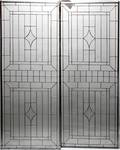 CLEAR LEADED GLASS WINDOWS PAIR H 51 W 20
