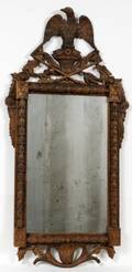 CHAPMAN CARVED WALNUT MIRROR H 52 W 21