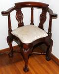 CHIPPENDALE STYLE MAHOGANY CORNER CHAIR