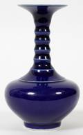 CHINESE BLUE GLAZED PORCELAIN VASE H 7