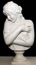 AFTER HOUDON CARRARA MARBLE BUST H 23
